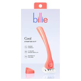 Billie 705353230264 Women S Razor Kit 1 Handle 2 Blade Refills Magnetic Holder Coral