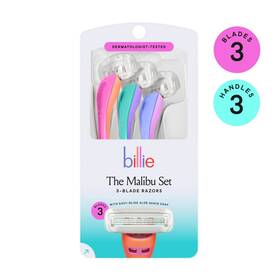7654321 Billie 3-blade Womens Disposable Razors Malibu Set 3 Ct