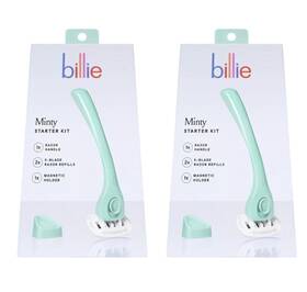 Billie 850010111957 2x Minty Razor Starter Kit 1 Handle 2 Refills Magnetic Holder