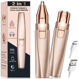 G-bz-202b Bissuuy Eyebrow Trimmer Facial Hair Removal For Women 2 In 1 Rechargeable Face Shave