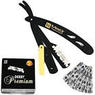 Black And Gold Combination Stainless Steel Barber Straight Edge Razor 100 Count