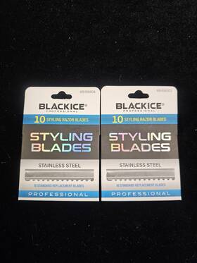 Birb001 Black Ice Lot Of 2 Styling Razor Blades #birb001 10 Pcs Per Box