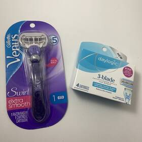Blade 011822284417 Daylogic 3 Razor Refill 4 Ct 1 Gillette Venus Swirl Handle New
