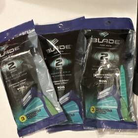 505246 Blade Lot Of 3 Disposable Razor 2 Blades Lubricating Strip 505246 Blade Lot Of 3 Disposable Razor 2 Blades Lubricating Strip