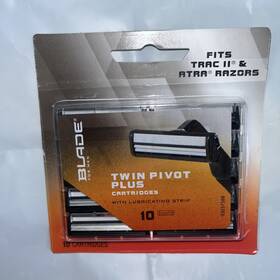 790463 Blade Twin Pivot Plus 2-blade Cartridges Fits Gillette Trac Ii And Atra 10 Pack