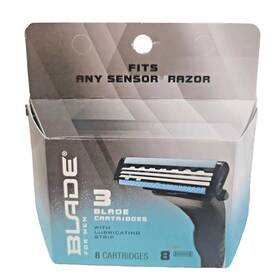 N2-759 Blade Mens 3-blade Sensitive Razor Refills 8 Count Fits Any Sensor