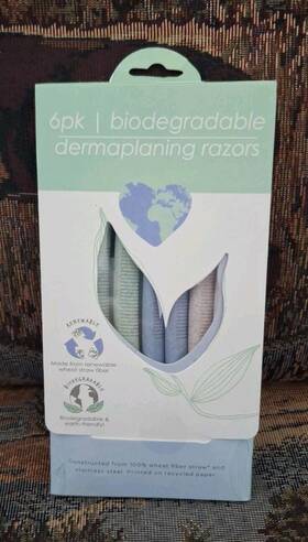 Bliss 190518291653 Biodegradable Dermaplaning Razors 6 Pac Lifestyle Products Wheat Straw Fiber