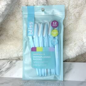 Bs386357 Bliss Dermaplaning Razors 12 Pack - Blue Shave Hair Face Body Smooth New