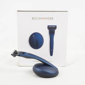 Bolin Webb 060973380016 Mens X1 Matte Blue 5-blade Magnetic Handle Razor And Stand Set
