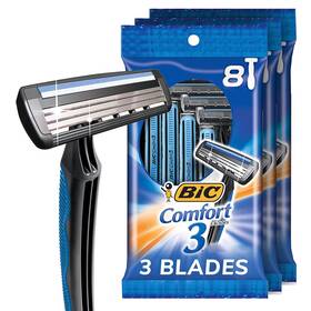 Branded 726084727786 Bic Comfort 3 Mens Disposable Razors 24 Count Assorted Pack Usa Free Ship