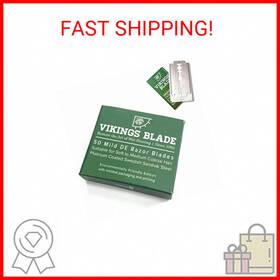 Branded 744759370389 Vikings Blade Double Edge Safety Razor Blades 50x Swedish Steel Plati