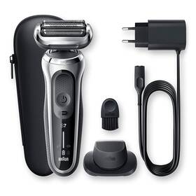864t Braun Electric Razor For Men Series 7 Silver Wet And Dry Rechargeable Cordless O-n