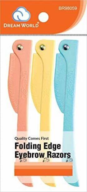 Brittny 843632052470 Dream World Folding Edge Eyebrow Razors 3 Colors Per Pack Packs