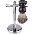 Brushstand001 Pure Badger Shaving Brush With Chrome Razor Stand Set Hair