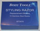 Bt3470 Styling Razor Body 10 Blades Replacement Brand Toolz Hair Pack