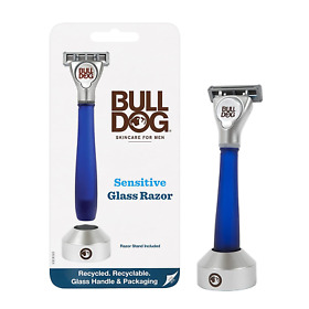 Bulldog Mens Skincare And Grooming Sensitive Recycled Glass Handle Razor