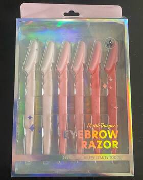 Rzc008bu C Lavi Multi-purpose Eyebrow Razor 6-pack Pink White Red Face Beauty Tool