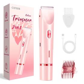 Cafsob 711181291315 Bikini Trimmer For Women 2 In 1 Electric Razors Dermave Shave