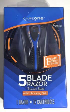 Careone 041520133403 5 Blade Razor Plus Trimmer With Lubricating Strip 12 Ct
