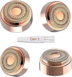Ceooe 762833812112 Replacement Heads For Flawless Generation 2 Facial Hair 4 Count Gold
