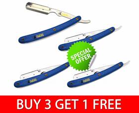 Classic Samurai 614458893819 Buy 3 Get 1 Free Straight Razor Shavette For Barbers Personal
