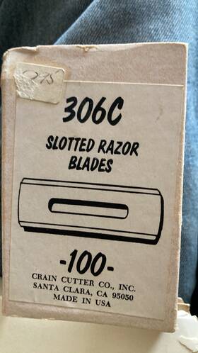 306c Clean Slotted Razor Blades Crane Cutter 75/100