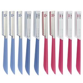 Coufce240223-0769 Coufce 10 Pcs Eyebrow Razor Womenface 1 Count Pack Of Red And Blue