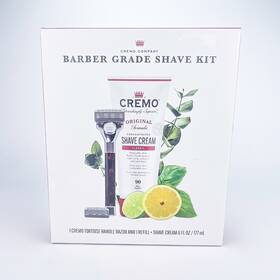 Cremo 811847037254 Barber Grade Shave Kit 1 Tortoise Handle Razor Refill Cream Gift Set