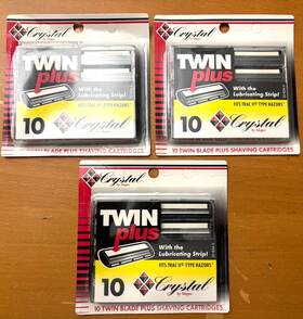 Crystal 024500228344 American Safety Razor Gillette Trac Ii Plus Cartridges 10/ct Lot Of 3