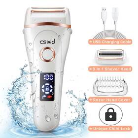 Cshidworld 629722499765 Electric Razor For Women 3 In 1 Painless Lady Shaver Waterproof Wet And Dry