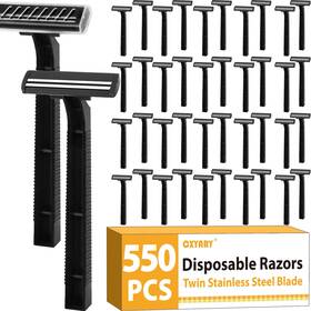 2-tixudao-500 Cxyary 550 Pcs Twin Blade Disposable 1 Count Pack Of Black - 550p