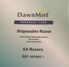 Dr3886-1 Dawn Mist Dawnmist Triple Blade Disposable Razor Pivot Head Lubricated Stripe Box Of 50 Dr3886-1 Dawn Mist Dawnmist Triple Blade Disposable Razor Pivot Head Lubricated Stripe Box Of 50