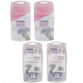 93024557 Daylogic 4 Pks Pivoting Head Disposable 4-blade Razor 3 Pc/pk Total 12 Razors
