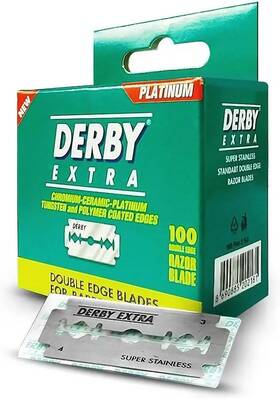 D114 Derby 445031862877 100 Pack Double Edge Safety Razor Blades Stainless Steel Shaving Refill