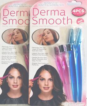 Derma Smooth 814387026498 2 Packages 4 Piece Facial Hair Remover And Exfoliator Set