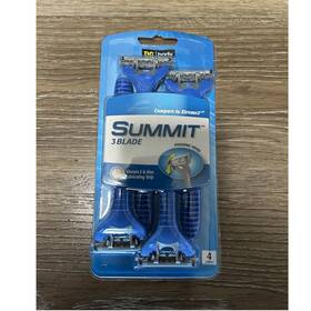 93015886 Dg Body Summit 3 Blade Mens Disposable Razor Blue/gray 4 Cartridges