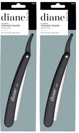 Zqe-2765 Diane Two Pack D210 Black Classic Straight Razor