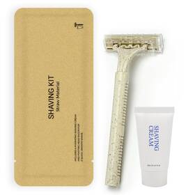 Dincherbel 744759307279 Disposable Shave Kit For Men &women - 50 Pcs Wheat Straw Razors And Cream Bulk