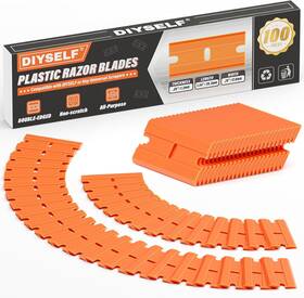 Diy1-sldp-100p Diyself 100 Pack Plastic Razor Blades Blade Refill For Scra