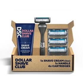 Dollar Shave Club 313115342324 Set With Cream 4 Extra Close Refill Cartridges