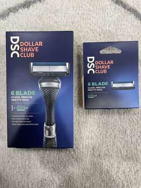 80131560 Dollar Shave Club 6 Blade Razor And Handle Pack Replacement Combo