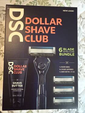 Dollar Shave Club 811346020894 6 Blade Razor With Butter 1 Handle 4 Cartridges