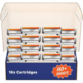 Dollar Shave Club 811346021792 Razor Refills 4 Blade 16 Pack Swift Rinse Blades Longer Hair