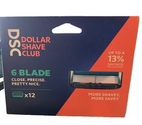 Ar000075-01 Dollar Shave Club 6-blade Razor Replacement Heads 12 Cartridges