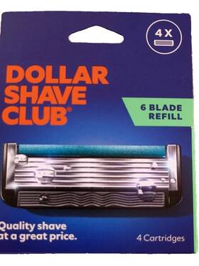 N2-760 Dollar Shave Club Razors 4 Cartridges 6 Blades Fits Series Handles Only