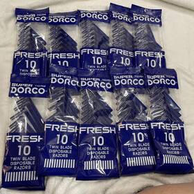 Dorco 856023000974 10pk Lot New Razors Twin Blade 100 Total Unisex Use Wholesale Bargain