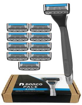 Dorco 896803002781 Pace 4 Pro - Four Blade Razor Shaving System 10 Pack Cartridges 1