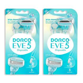 Dorco Eve 801038568157 5 Womens Disposable Razors Smooth Touch Wide Moisture Bar Blades For