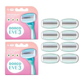 Dorco Eve 813941029432 Pack Of 3 Razors For Quick And Easy Shaving No Handle 8 Pcs Razor B