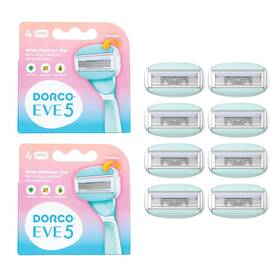Dorco Eve 813941029449 Pack Of 5 Razors For Extra Smooth Shaving No Razor Handle 8 Piece
